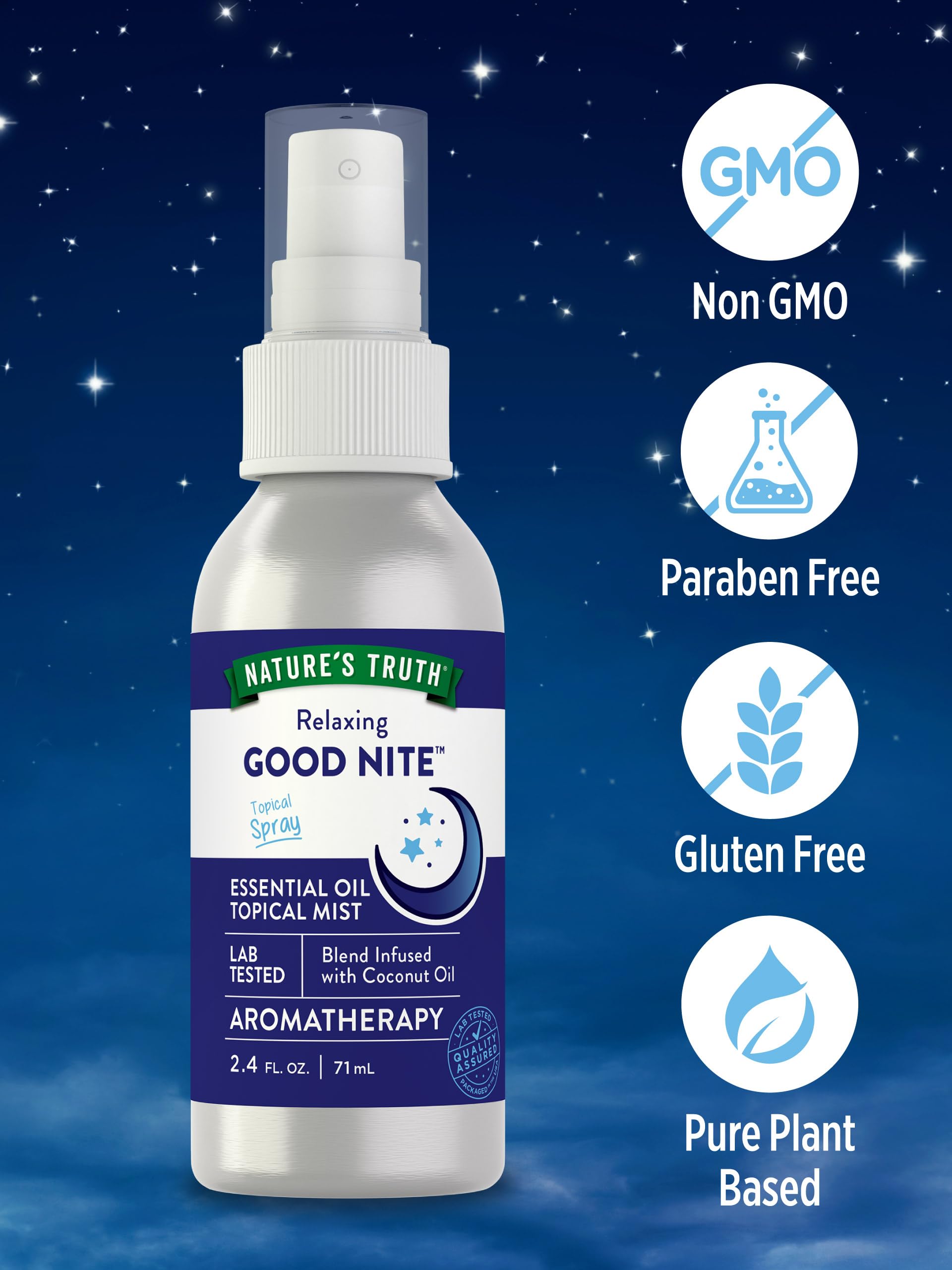 Nature's Truth Good Nite Essential Oil Mist - 2.4 fl oz | Calming Topical Spray