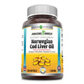 Amazing Omega Norwegian Cod Liver Oil 1250 mg Softgels – Omega-3 EPA DHA (Lemon, 250 Count)