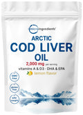 Cod Liver Oil 2,000mg – 360 Burpless Lemon Softgels | Omega-3 EPA/DHA, Vitamins A & D3