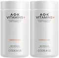 Codeage ADK Vitamins Supplement – A, D3 5000 IU, K1 & K2 (MK-4 & MK-7) – 2-Pack, 6-Month Supply