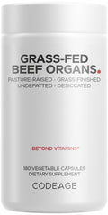 Codeage Grass-Fed Beef Organs Supplement – Freeze-Dried Liver, Heart, Kidney & More | 180 Capsules