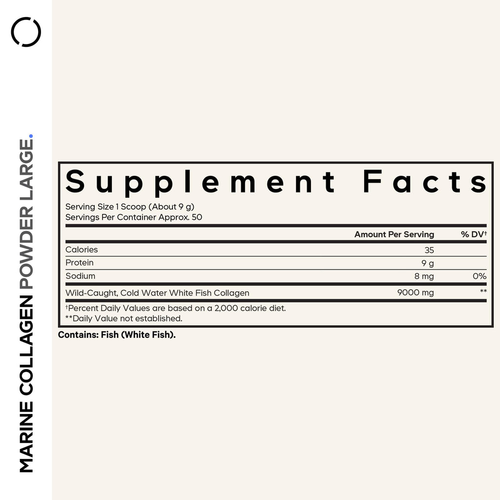 Codeage Marine Collagen Powder | Wild-Caught Fish Collagen, Type I & III, 15.87 oz