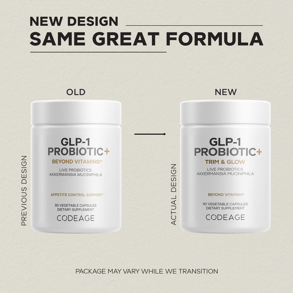 Codeage GLP-1 Probiotic+ | Live Probiotics with Akkermansia, Clostridium & Bifidobacterium | 90 Capsules