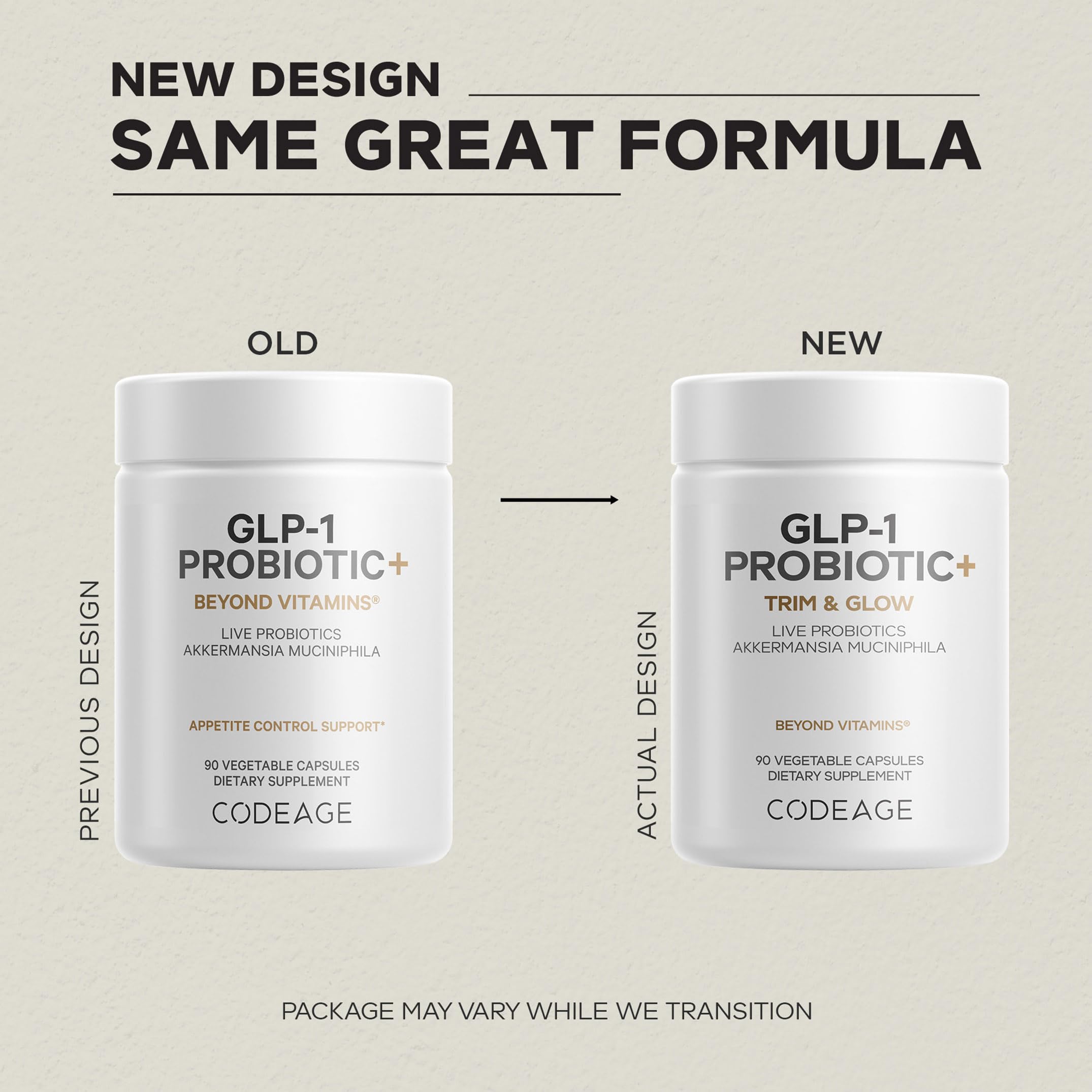 Codeage GLP-1 Probiotic+ | Live Probiotics with Akkermansia, Clostridium & Bifidobacterium | 90 Capsules