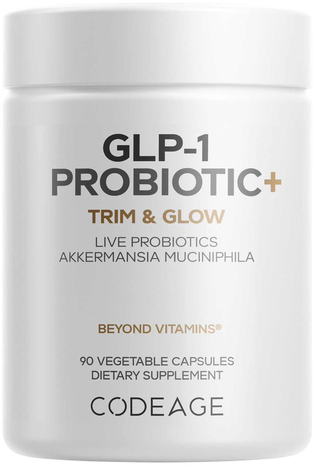 Codeage GLP-1 Probiotic+ | Live Probiotics with Akkermansia, Clostridium & Bifidobacterium | 90 Capsules