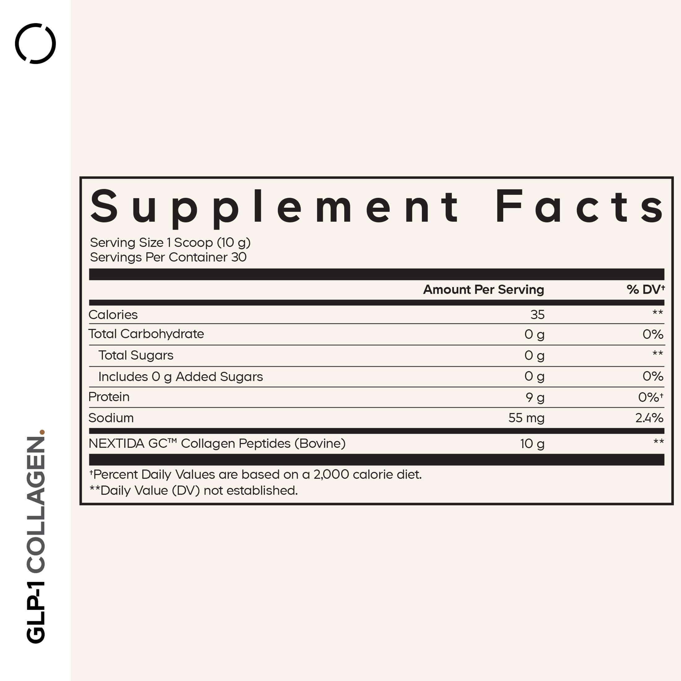 Codeage GLP-1 Collagen Powder – Nextida GC, Hydrolyzed Type I & III, Grass-Fed, Unflavored – 10.58 oz