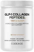 Codeage GLP-1 Collagen Powder – Nextida GC, Hydrolyzed Type I & III, Grass-Fed, Unflavored – 10.58 oz