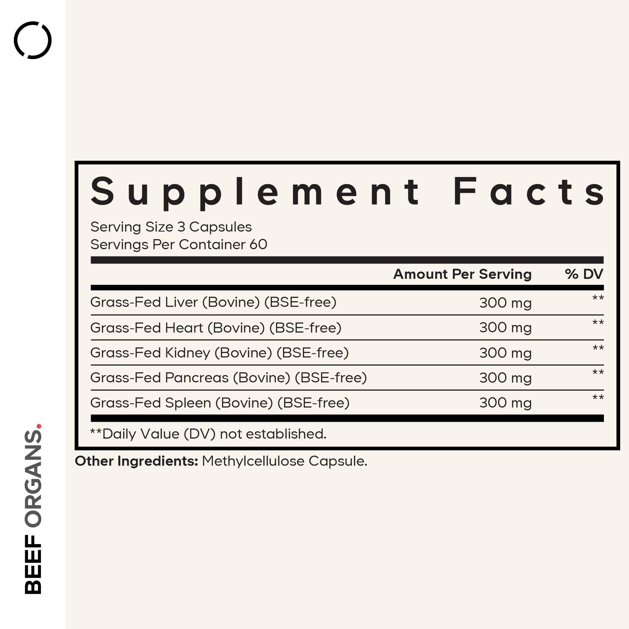 Codeage Grass-Fed Beef Organs Supplement – Freeze-Dried Liver, Heart, Kidney & More | 180 Capsules