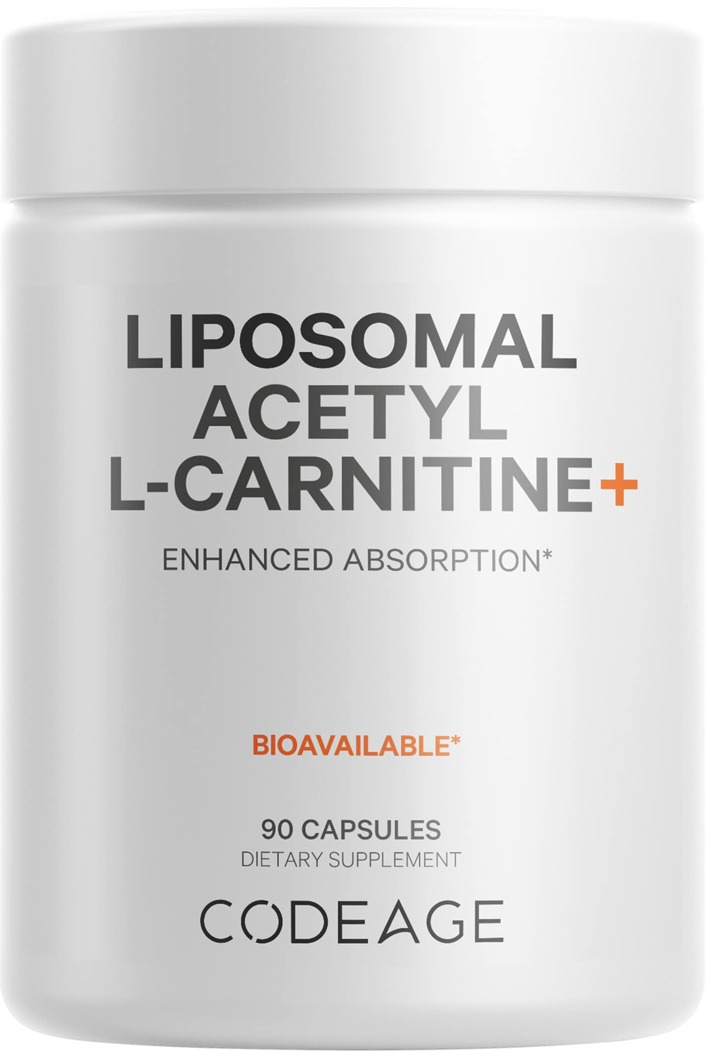 Codeage Liposomal Acetyl-L-Carnitine+ Supplement - 500 mg per Serving, 3-Month Supply