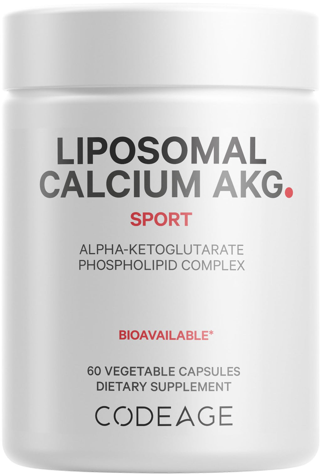 Codeage Liposomal Calcium AKG Supplement - Calcium Alpha-Ketoglutarate | 2-Month Supply | 60 Capsules | Non-GMO & Gluten-Free