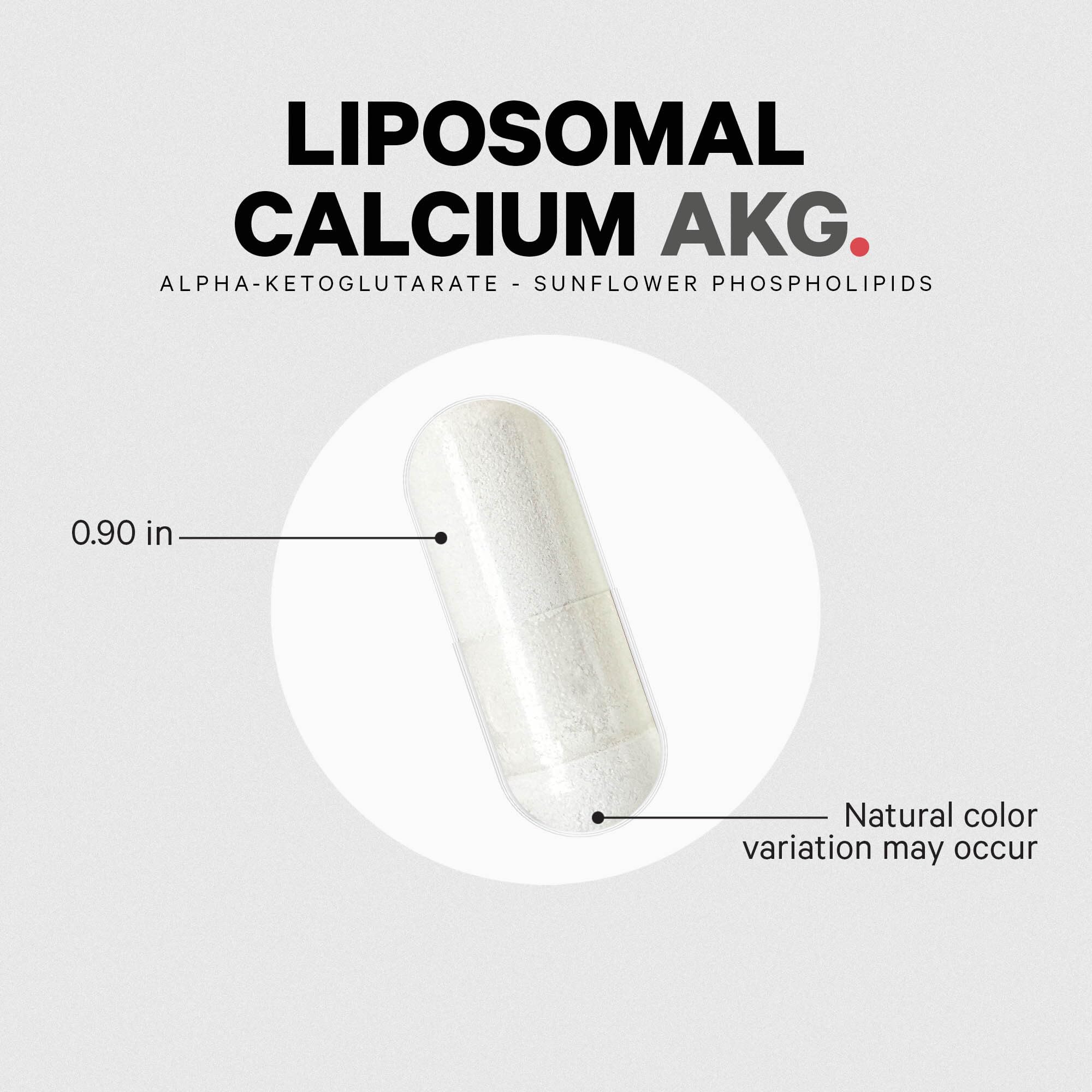 Codeage Liposomal Calcium AKG Supplement - Calcium Alpha-Ketoglutarate | 2-Month Supply | 60 Capsules | Non-GMO & Gluten-Free