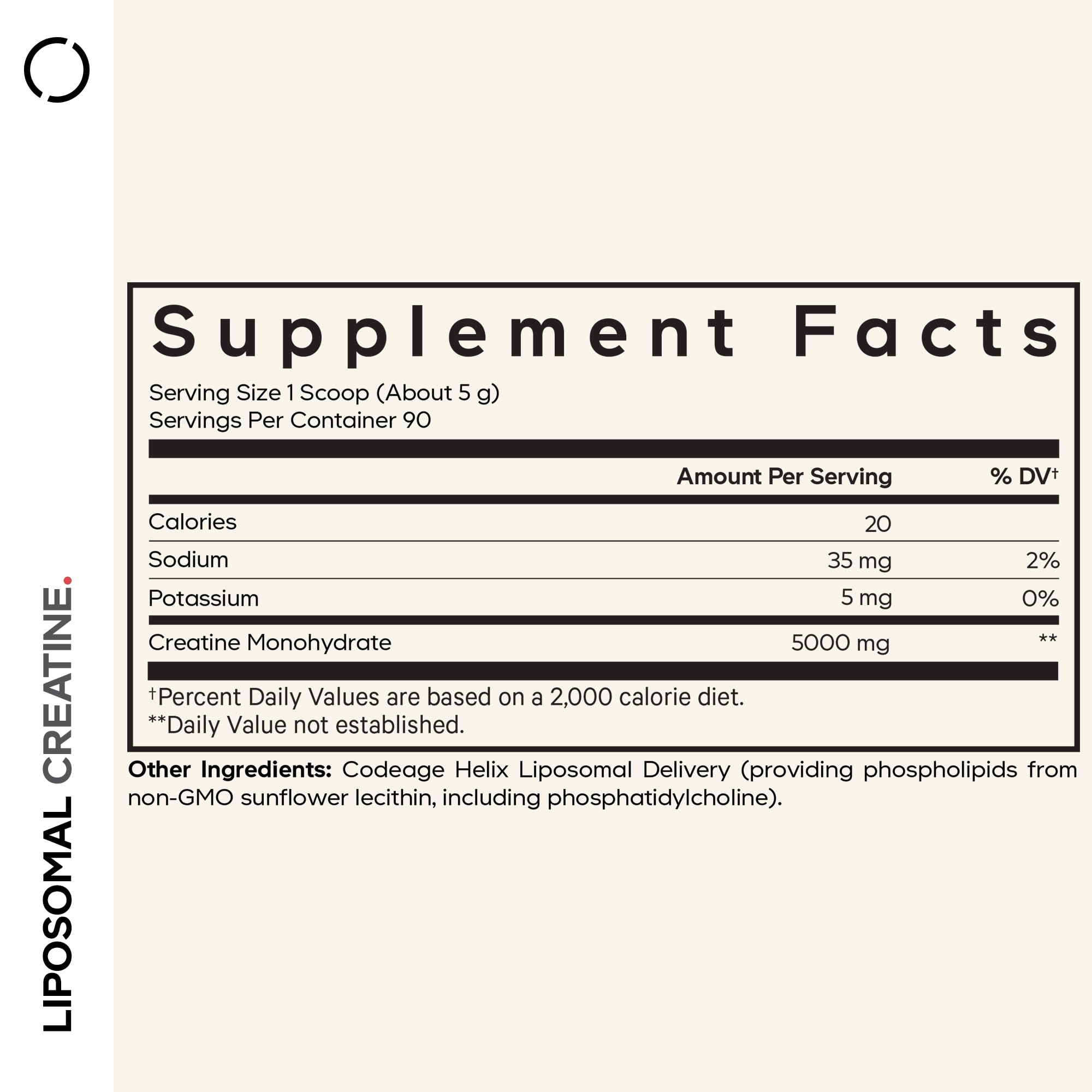 Codeage Liposomal Creatine Powder – 90 Servings, 5,000 mg Monohydrate