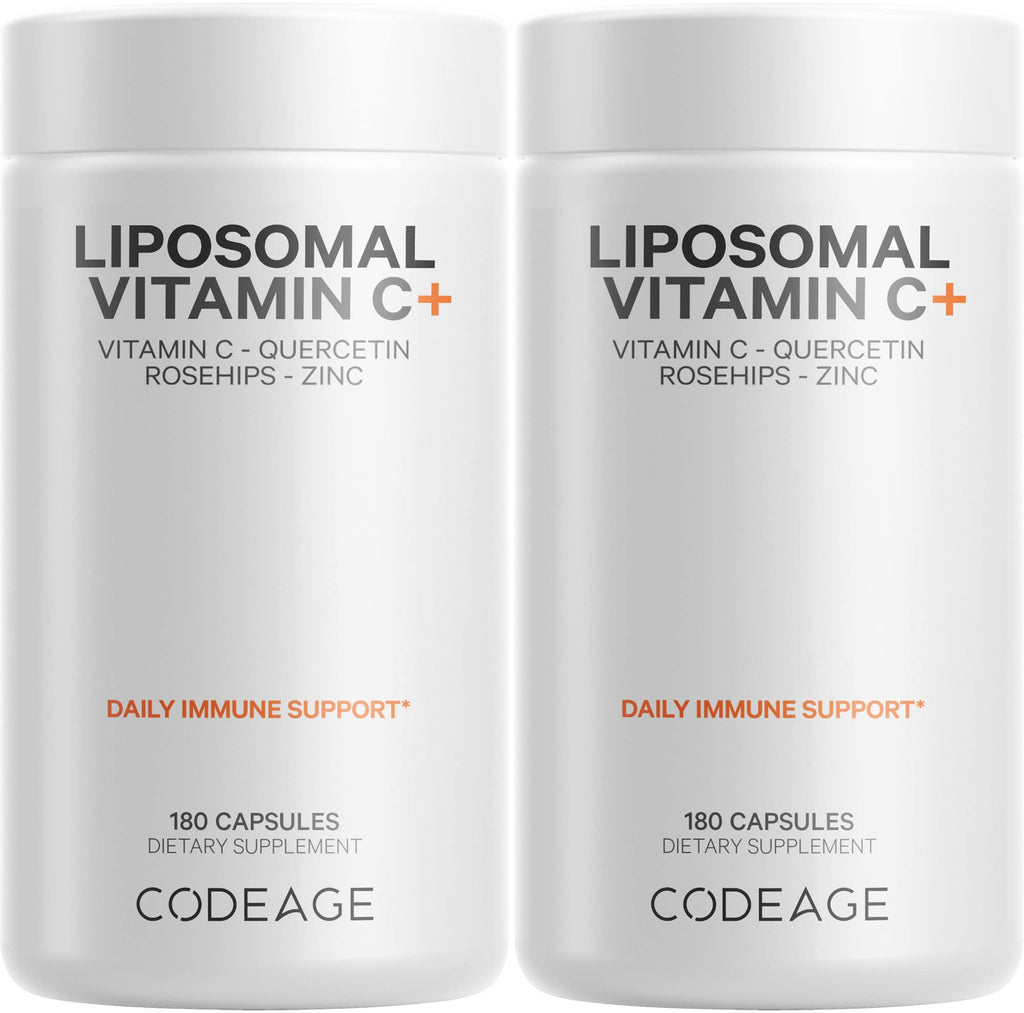 Codeage Liposomal Vitamin C 1500mg with Zinc & Elderberry – Vegan, Non-GMO, 2-Pack