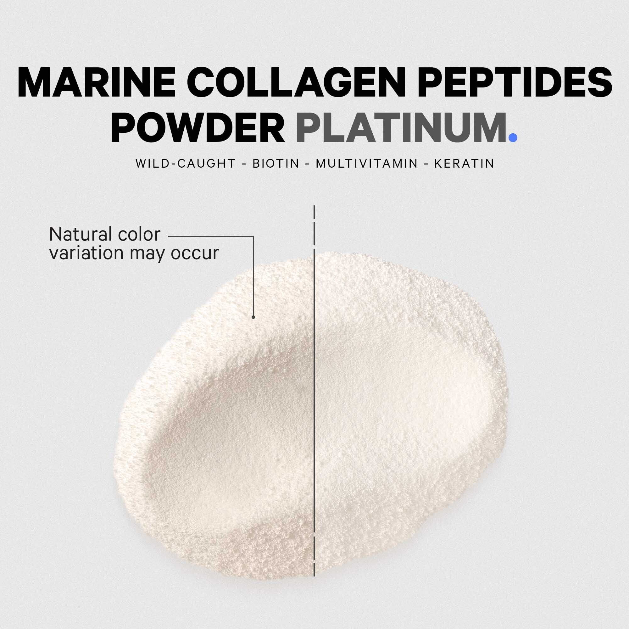 Codeage Marine Collagen Platinum — Wild-Caught Marine Collagen Peptides with Biotin 10,000 mcg, Vitamin C, D3 & B6, Keratin & Hyaluronic Acid (Non-GMO, 11.5 oz)