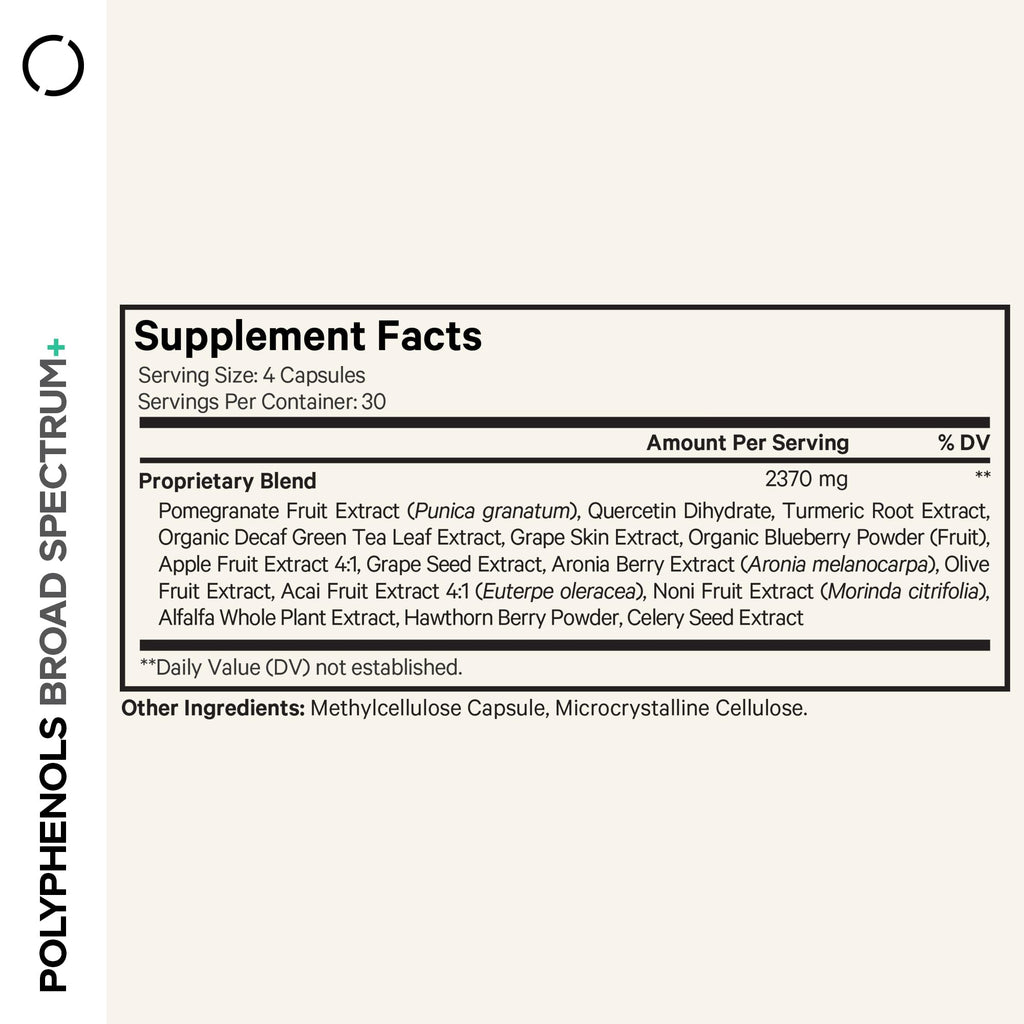 Codeage Polyphenols Broad Spectrum Supplement - 120 Capsules | Non-GMO, Vegan