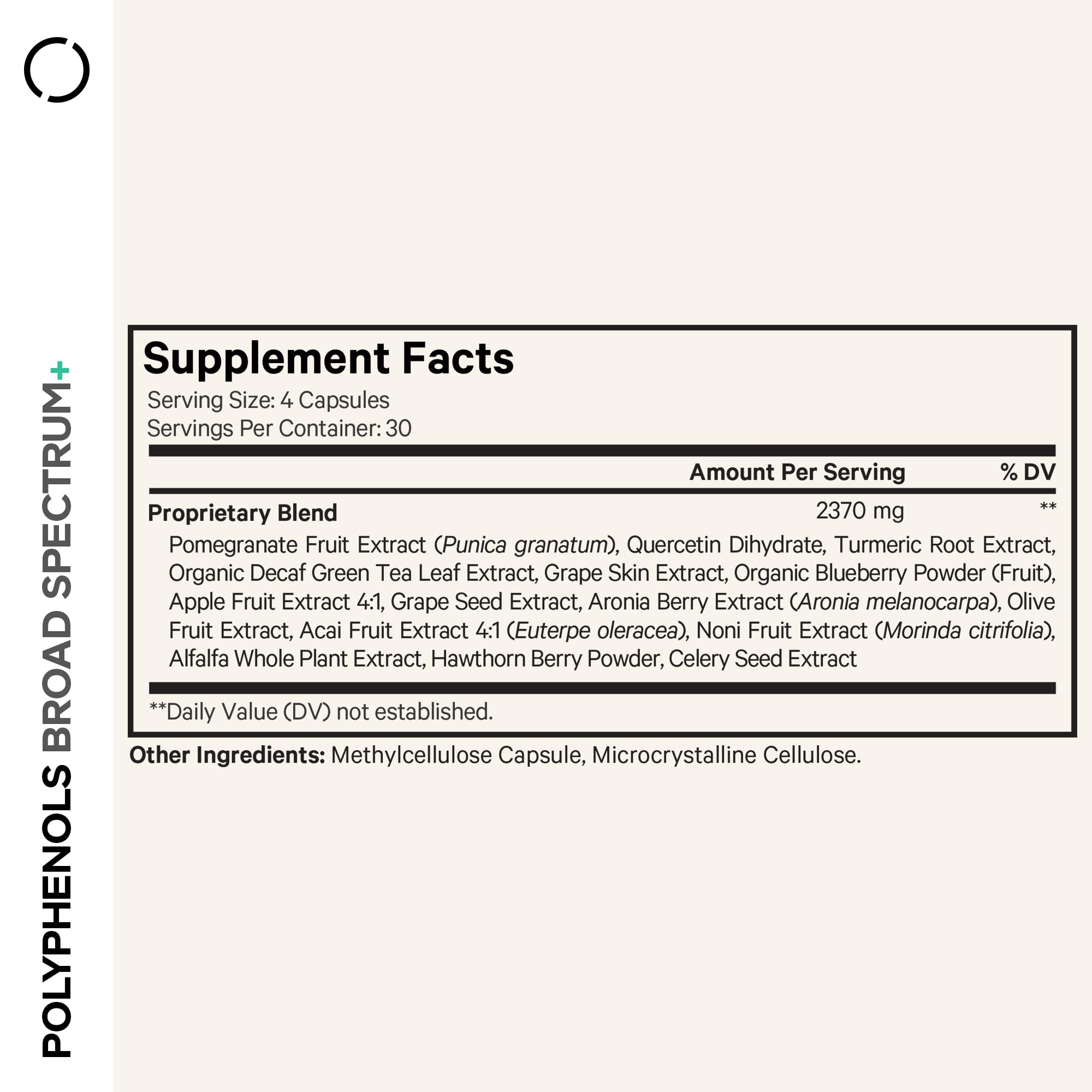 Codeage Polyphenols Broad Spectrum Supplement - 120 Capsules | Non-GMO, Vegan