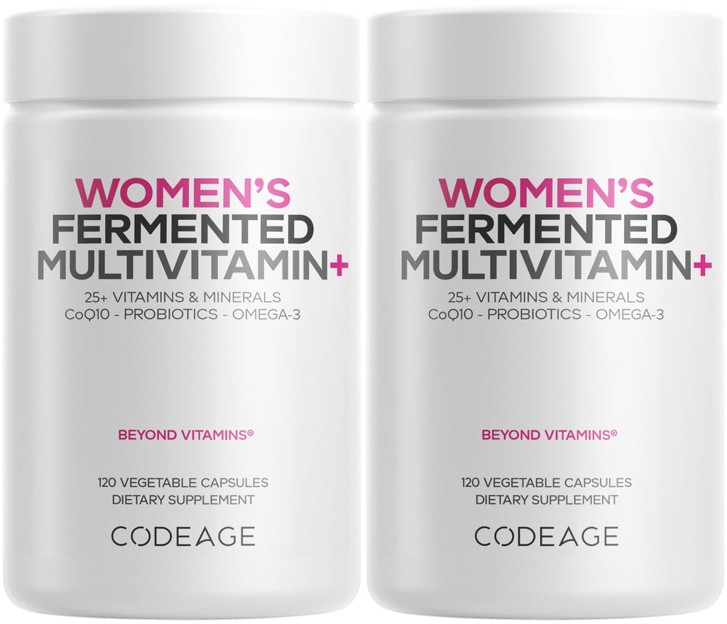 Codeage Women’s Daily Multivitamin – Fermented, Vegan, 25+ Vitamins, Probiotics (2 Pack)