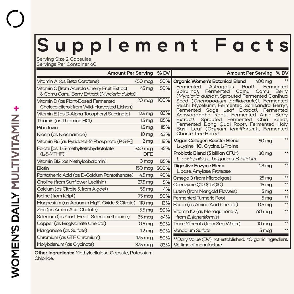 Codeage Women’s Daily Multivitamin – Fermented, Vegan, 25+ Vitamins, Probiotics (2 Pack)