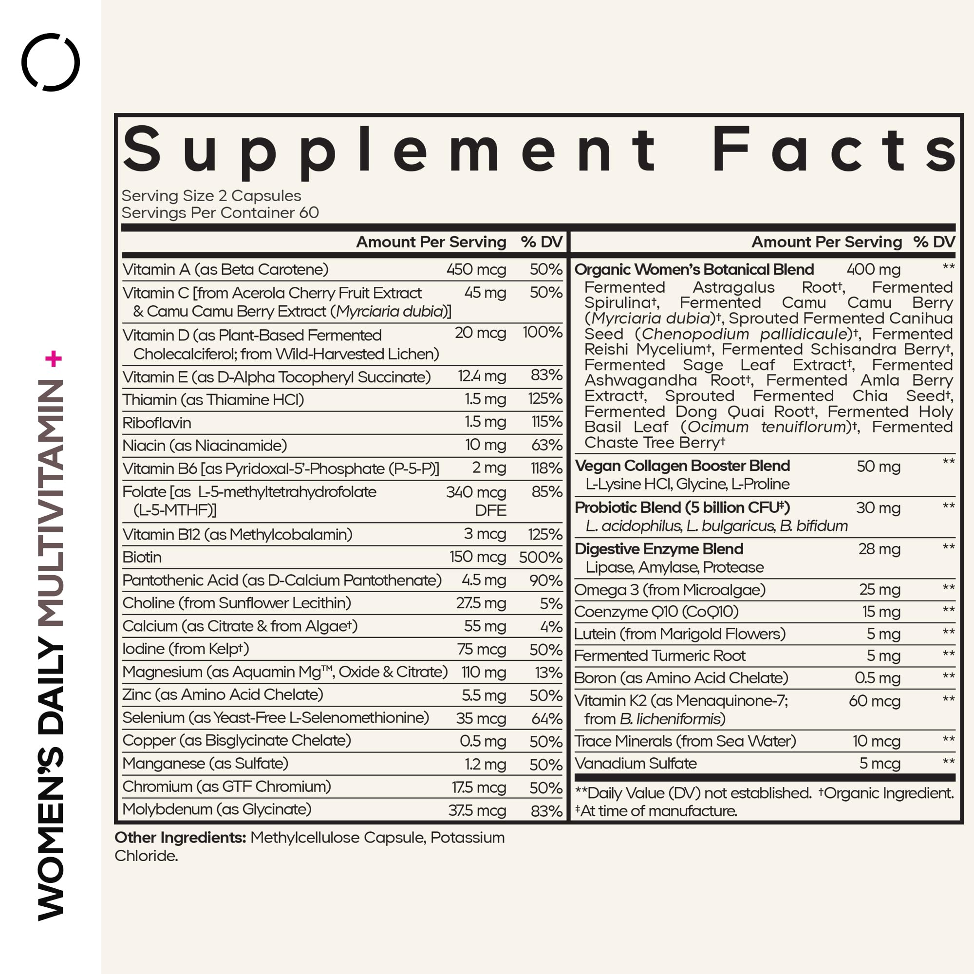 Codeage Women's Daily Multivitamin - 25+ Vitamins, Fermented & Vegan