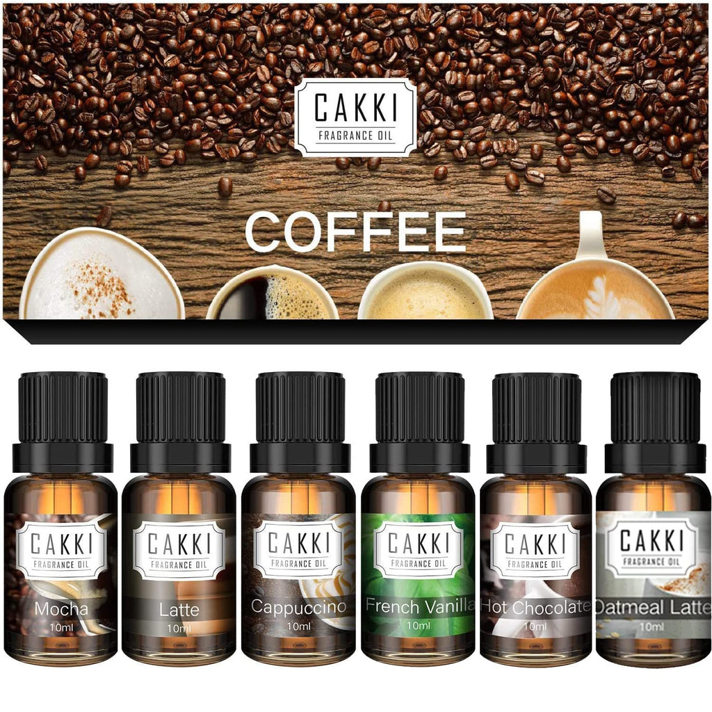 Coffee Essential Oils Set (6 x 10ml) – Cakki Fragrance Oils Gift Set for Diffuser