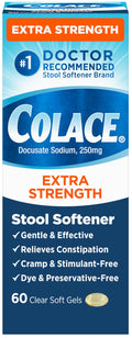 Colace Extra Strength Stool Softener – Gentle Relief, 250 mg, 60 Softgels