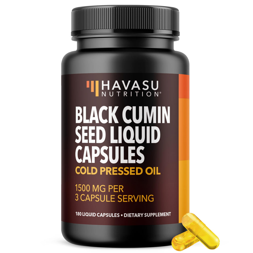 Cold Pressed Black Seed Oil Capsules 1500mg – Immune & Digestive Support, Hair & Skin | 2-Month Unflavored Supply
