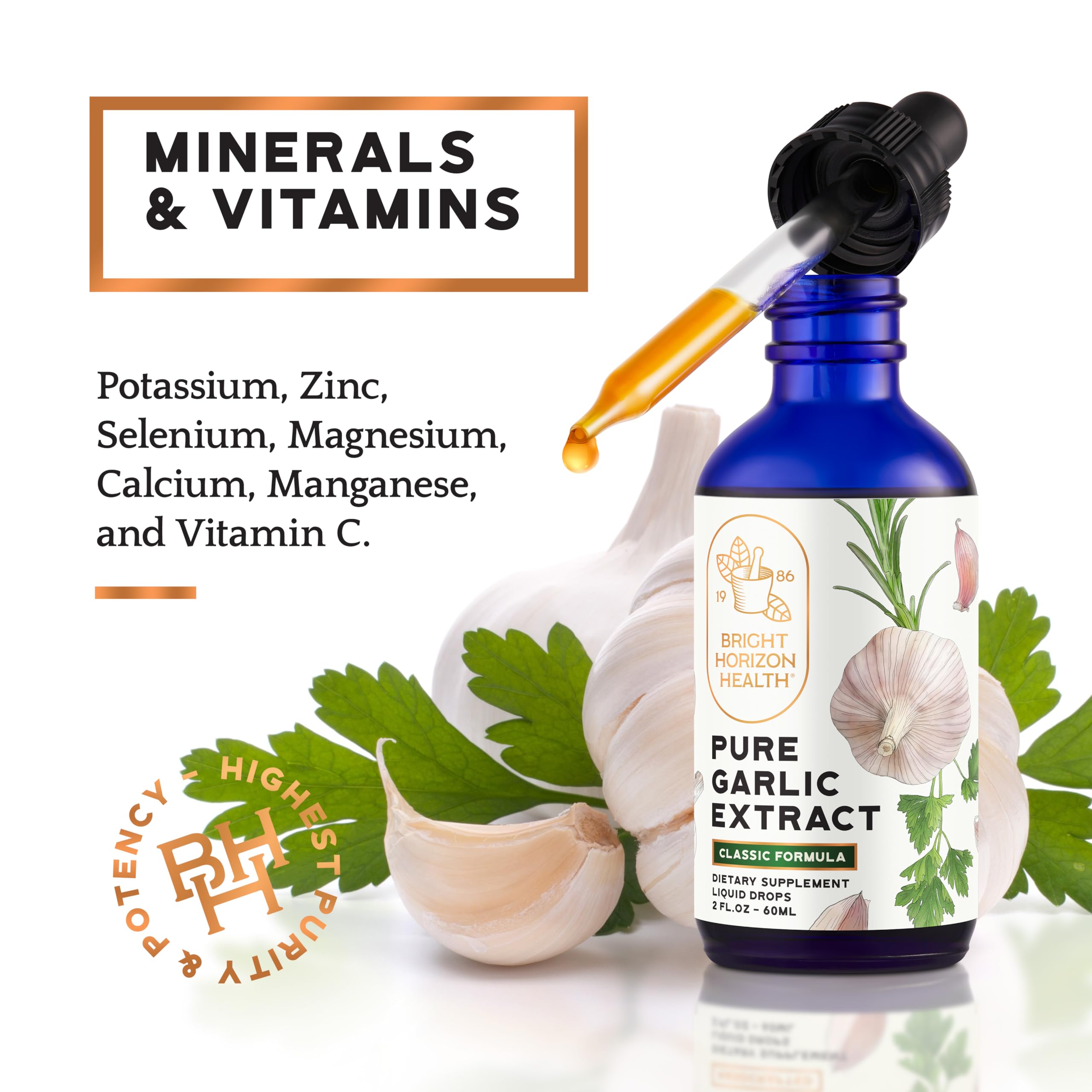 Pure Garlic Extract with Allicin Classic Formula – Immune Support, 2 oz | Vegan Friendly