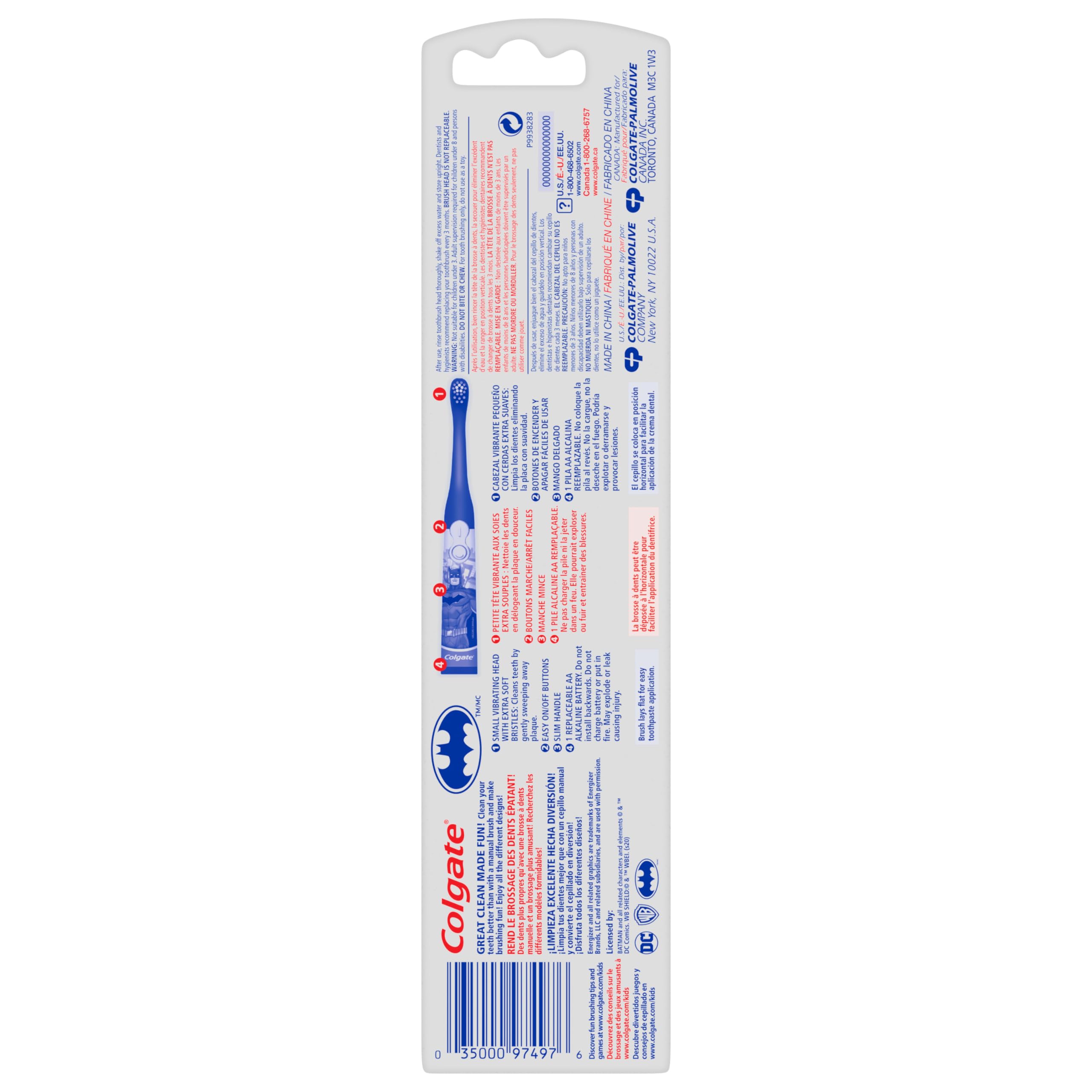 Colgate Kids Batman Battery-Powered Toothbrush - Extra Soft for Ages 3+