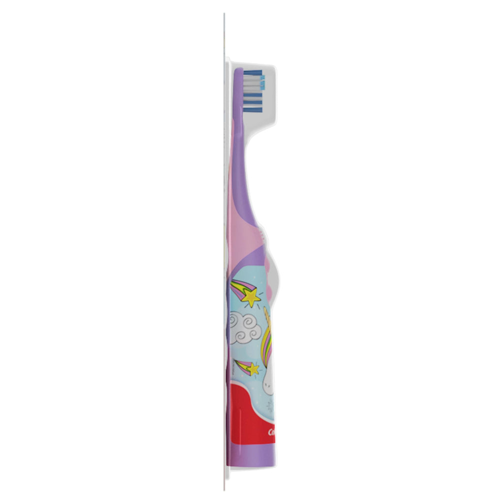 Colgate Kids Unicorn Battery Toothbrush – 3+ | Flat-Laying Handle