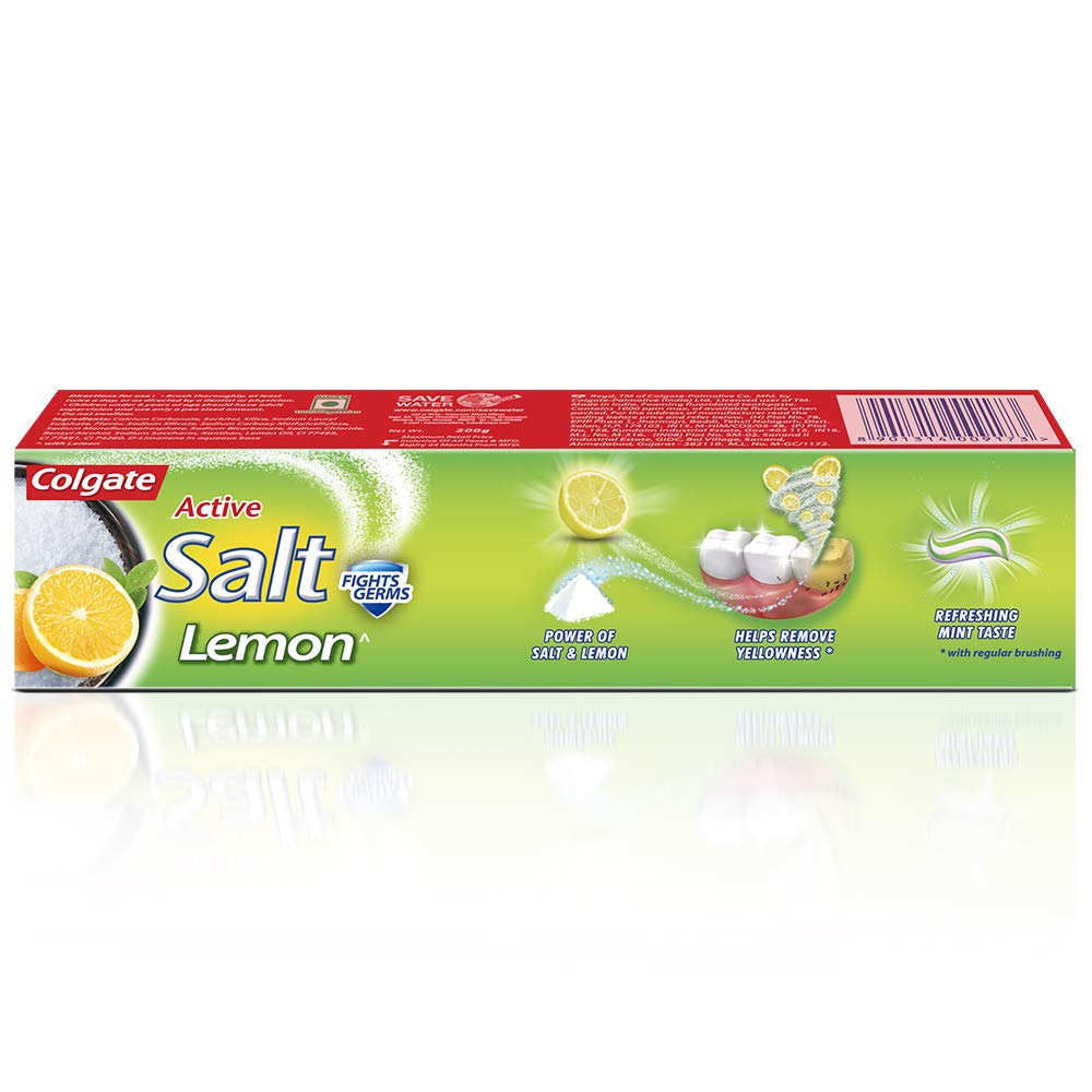Colgate Lemon Fresh Gel Toothpaste – Anti-Cavity, Fights Yellowness, Fresh Breath (120g / 4.3 oz)