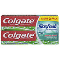 Colgate Max Fresh Whitening Toothpaste with Mini Breath Strips – Clean Mint – 6 oz (2 Pack)