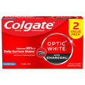 Colgate Optic White Charcoal Whitening Toothpaste 2 Pack (4.2 oz) – Enamel-Safe, Vegan, Cool Mint