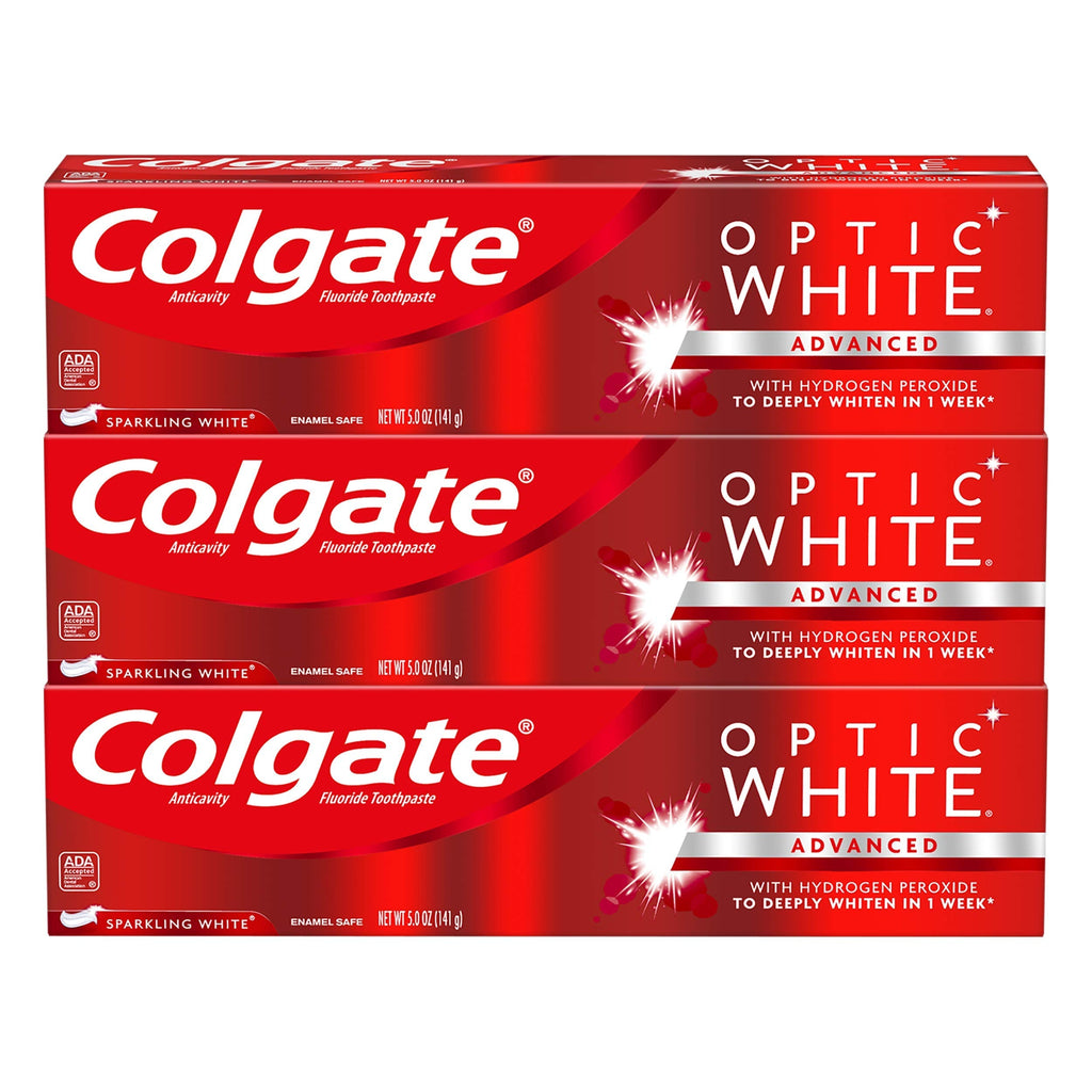 Colgate Optic White Whitening Toothpaste Sparkling Mint – 5 oz, 2 Pack