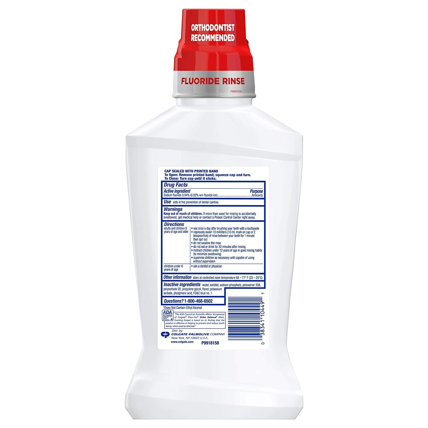 Colgate Phos-Flur Anti-Cavity Fluoride Rinse Mint 16 oz Pack of 4 | Braces Safe