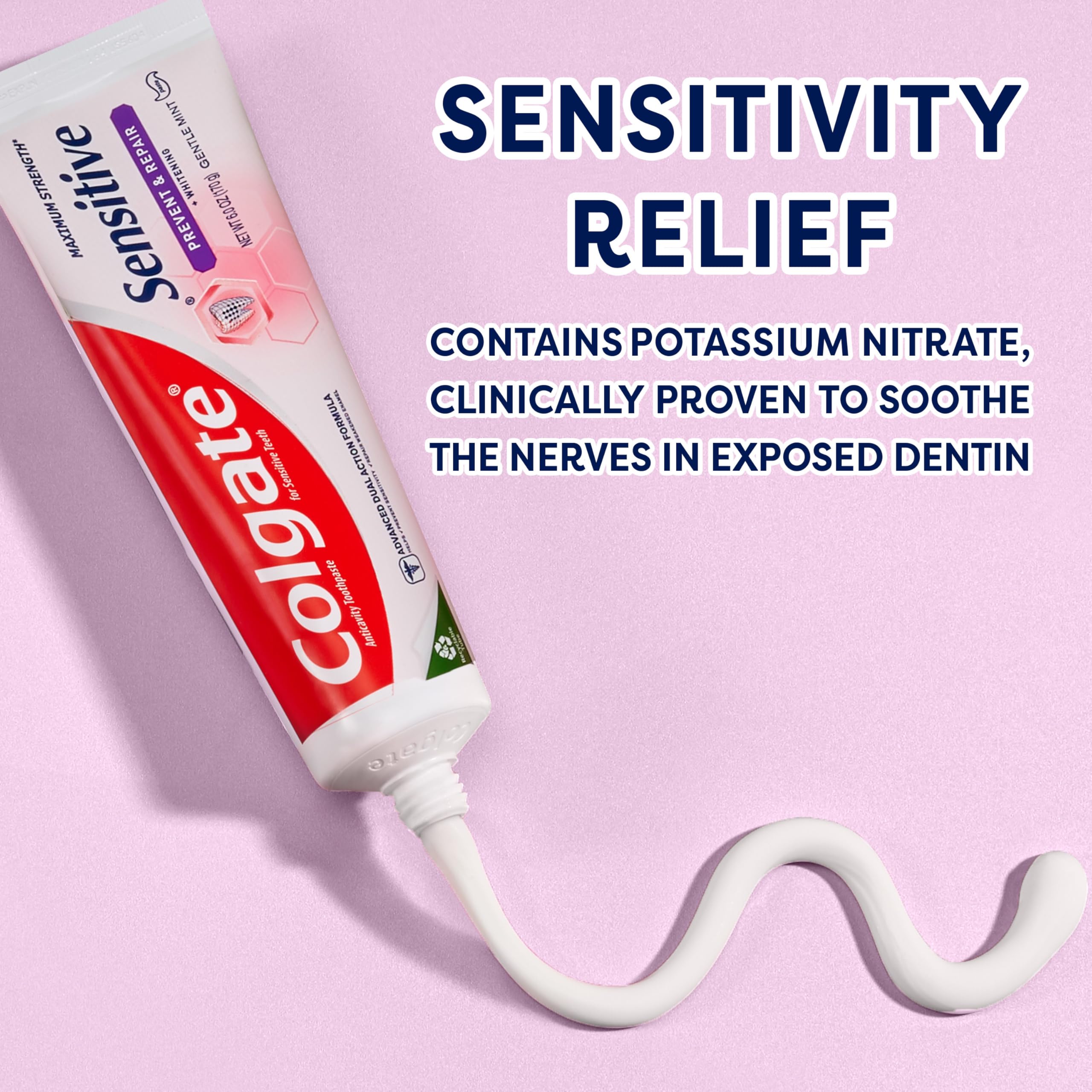 Colgate Sensitive Toothpaste with Whitening – Prevent & Repair, 6 oz, 3 Pack