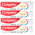 Colgate Total Active Prevention Clean Mint Toothpaste - 4 Pack, 5.1 oz | Anticavity Fluoride