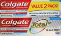 Colgate Total Clean Mint Toothpaste 3.3 oz - 2-Pack (6.6 Fl Oz)