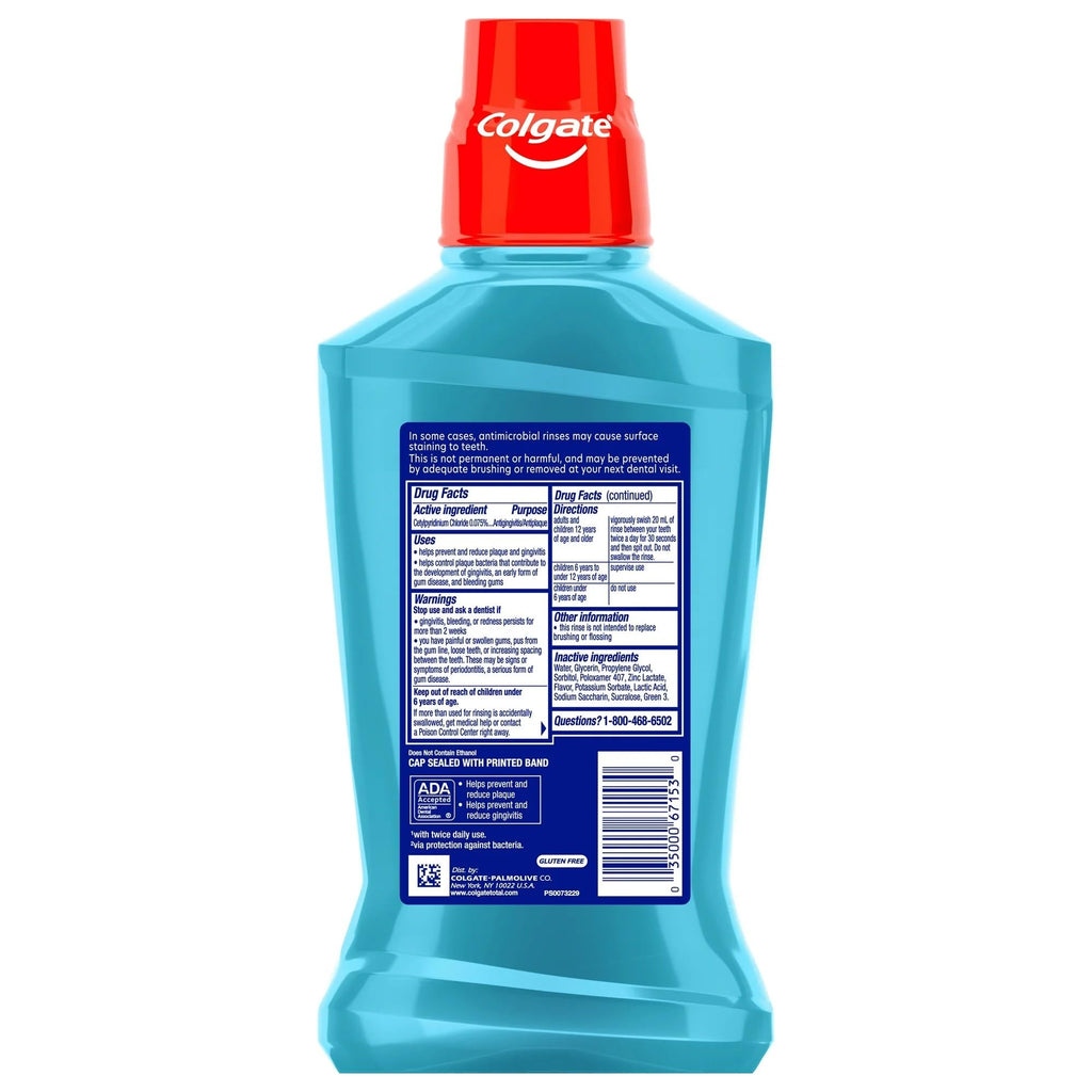 Colgate Total Gum Health Mouthwash – Clean Mint, 500mL (Pack of 6)