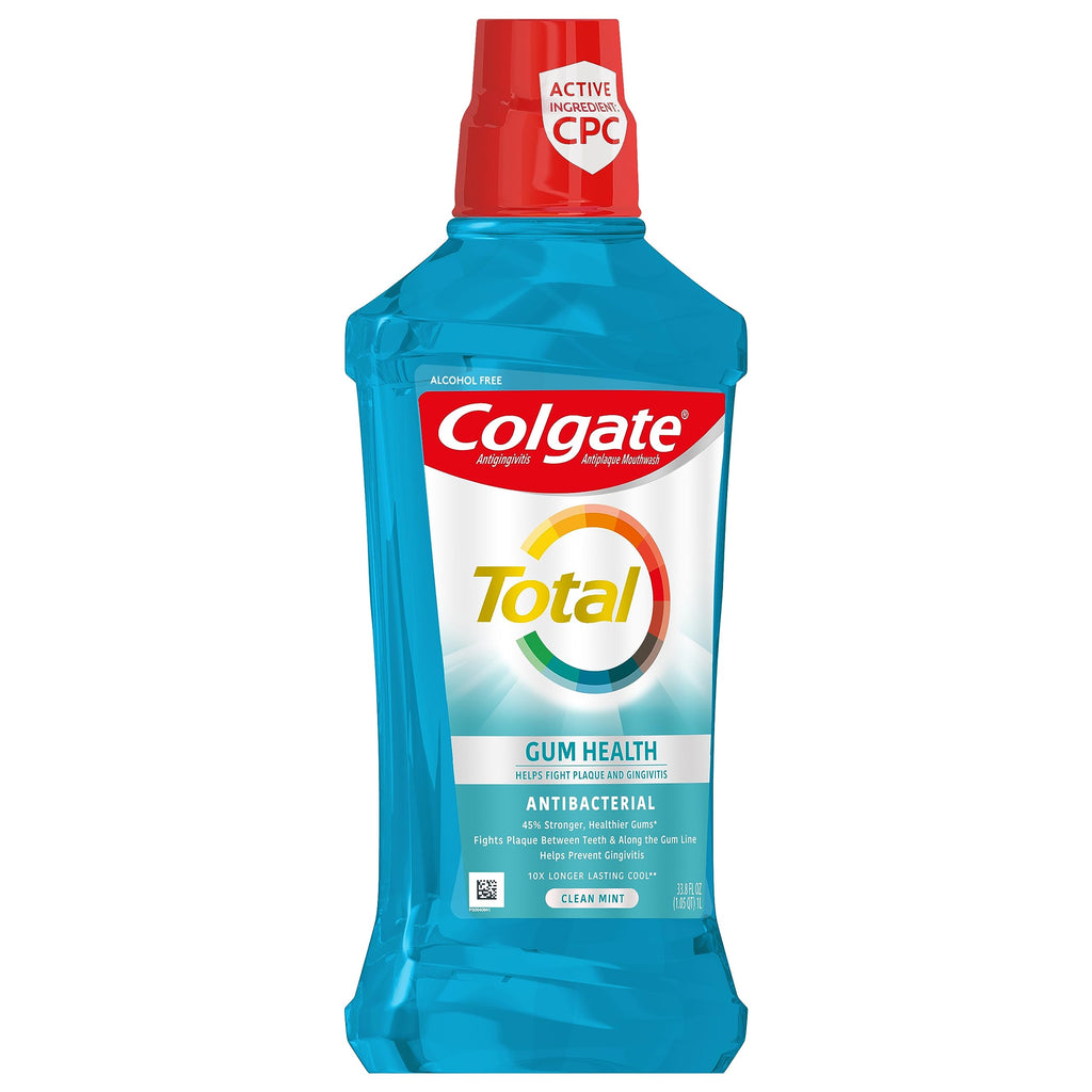 Colgate Total Gum Health Alcohol Free Mouthwash 1L – 6 Pack | ADA-Approved Mint