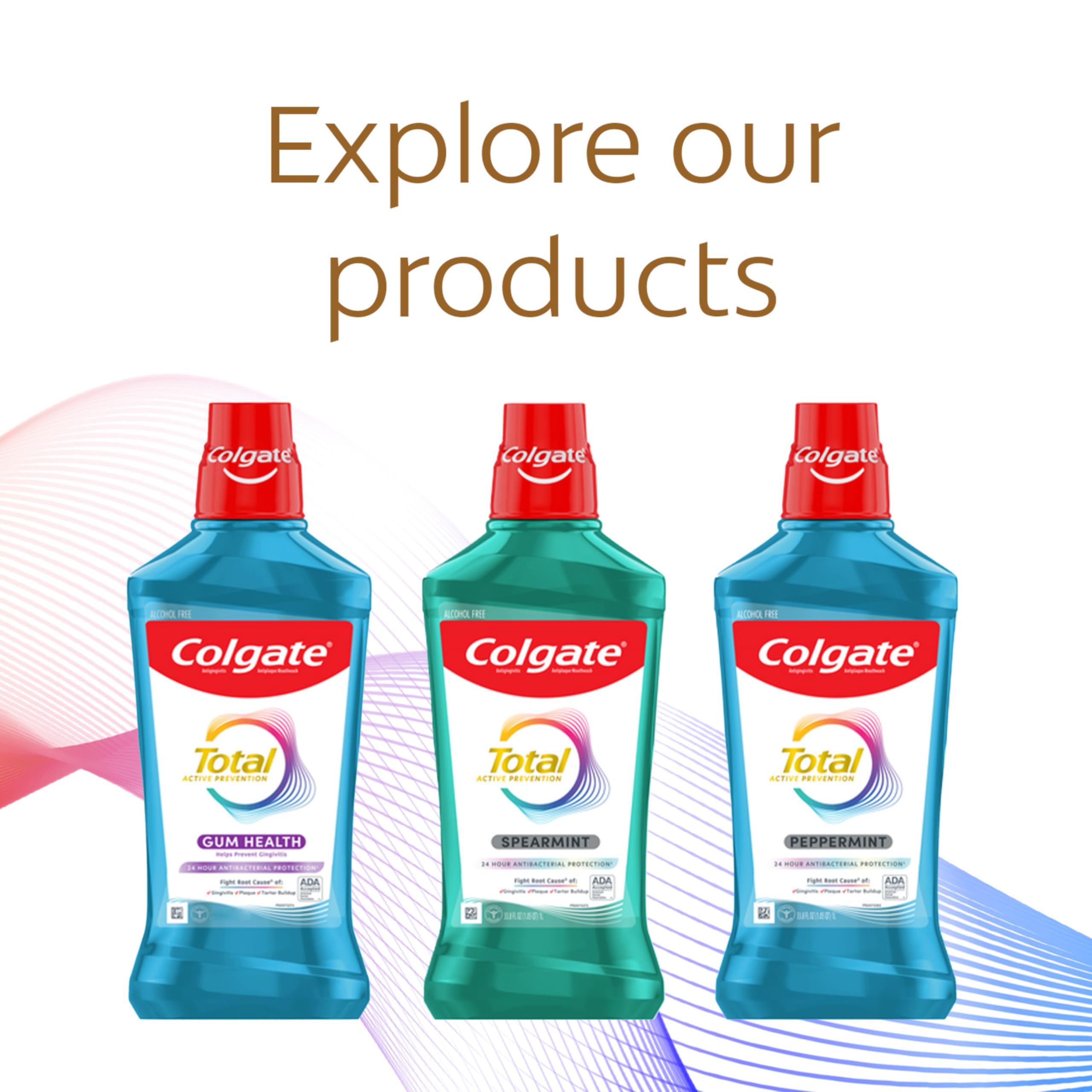Colgate Total Alcohol Free Mouthwash – Peppermint, 1.0 L | No Alcohol, Gingivitis & Plaque Protection