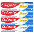 Colgate Total Teeth Whitening Toothpaste 4 Pack (4 x 4.8 oz) | 10 Benefits, Sensitivity Relief, Mint