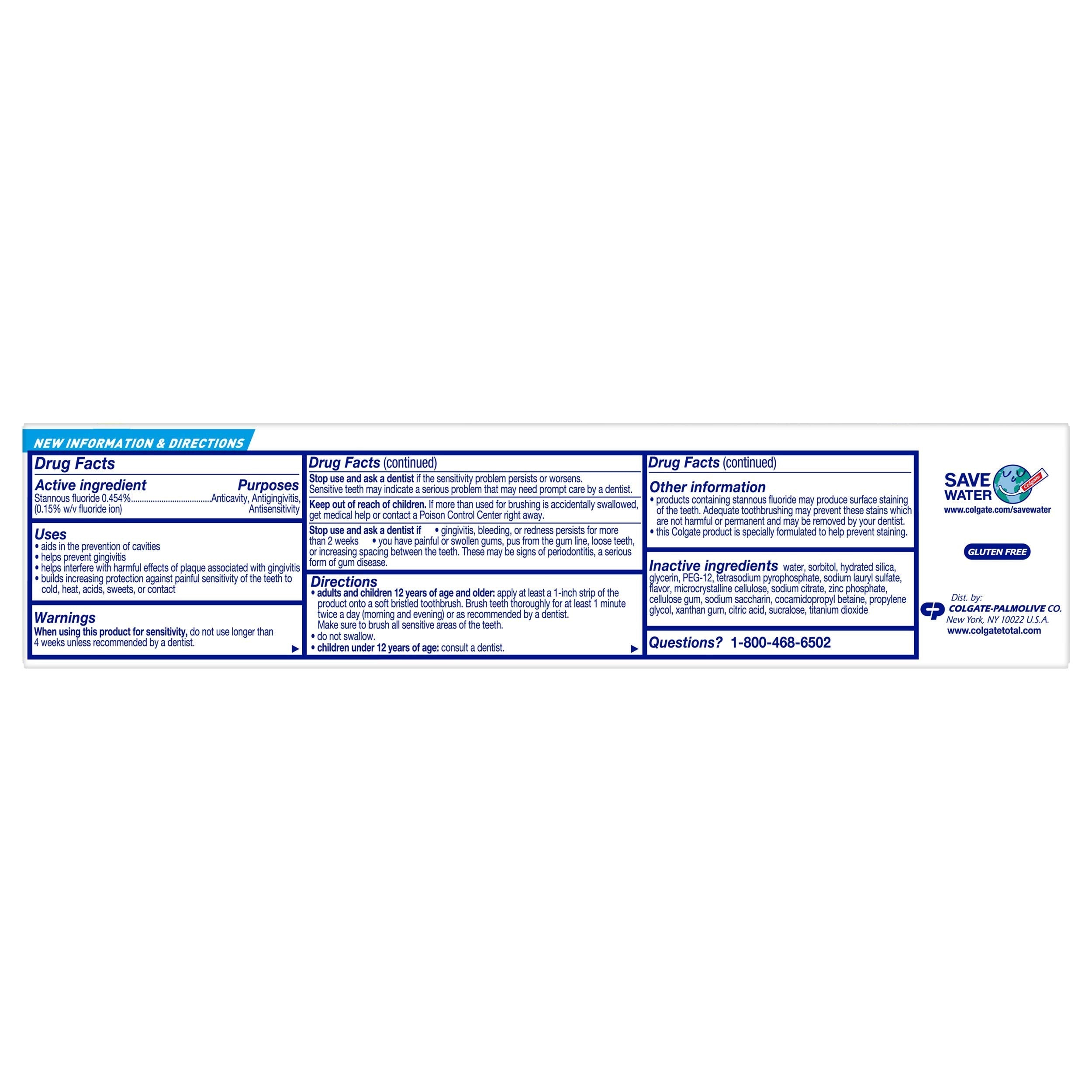 Colgate Total Toothpaste with Stannous Fluoride and Zinc – Deep Clean 5.1 oz (4 Pack) | Sensitivity Relief & Cavity Protection