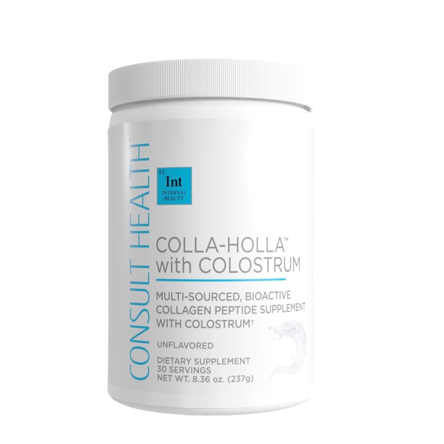 Colla-Holla with Colostrum Vanilla - Multi-Sourced Collagen Powder 8.36 oz