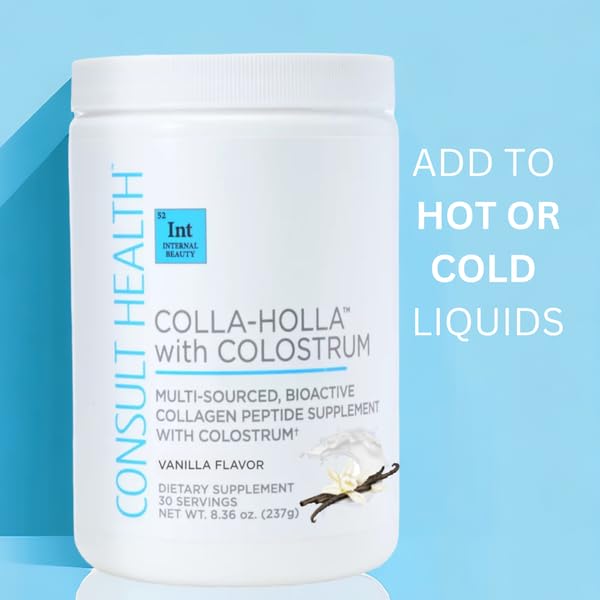 Colla-Holla with Colostrum Vanilla - Multi-Sourced Collagen Powder 8.36 oz