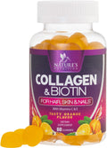 Collagen Gummies with 2500mcg Biotin, Vitamin C & Zinc – Hair, Skin & Nail Support (60 Count)