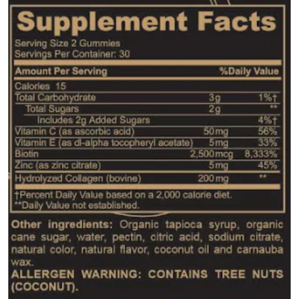 Black Girl Vitamins Collagen Gummies – Hair, Skin & Nails Support | Lemon, 60ct