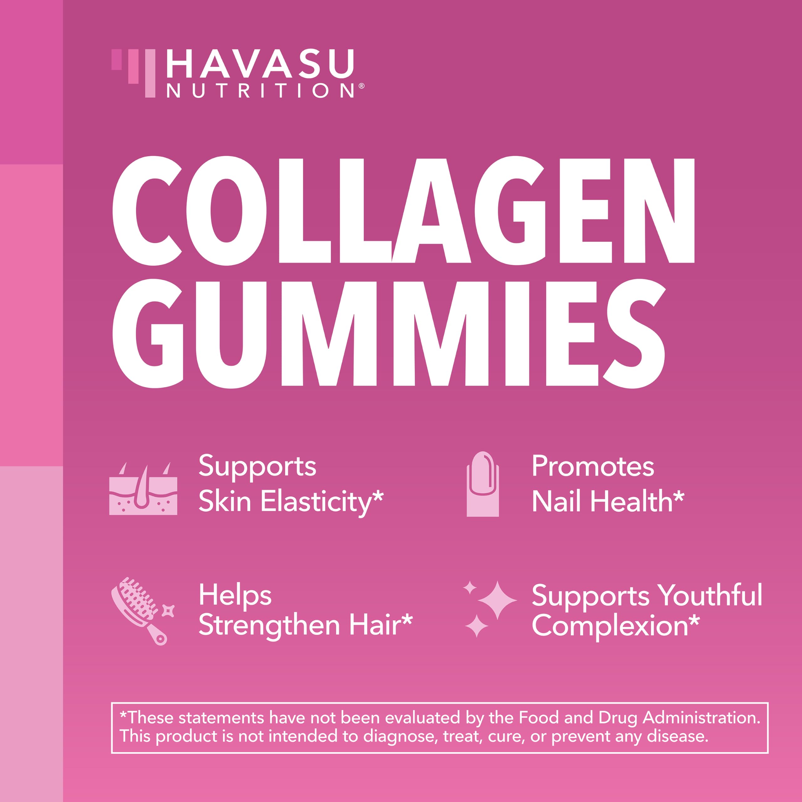 Collagen Gummies with Biotin (2500mcg) – Hair, Skin & Nails – Lemon, 30 Servings