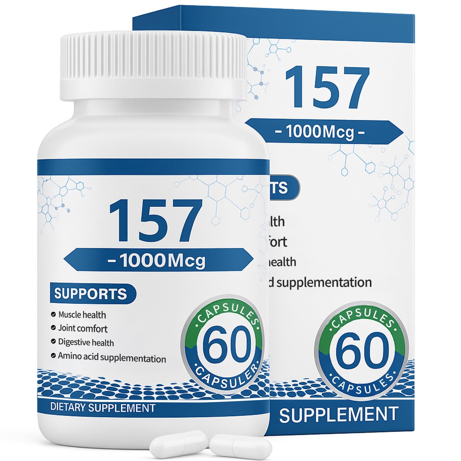 Collagen Peptide Capsules 157 – 1000mg Amino Acids Supplement for Muscles & Gut