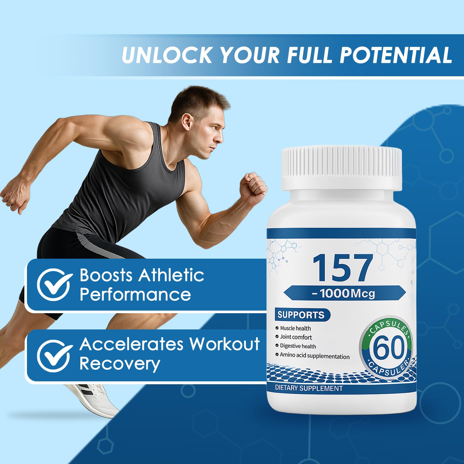 Collagen Peptide Capsules 157 – 1000mg Amino Acids Supplement for Muscles & Gut