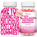 Collagen Peptides Gummies 5000MG – Strawberry Sugar Free | Biotin, Hyaluronic Acid, Vitamin C (Types I–X)